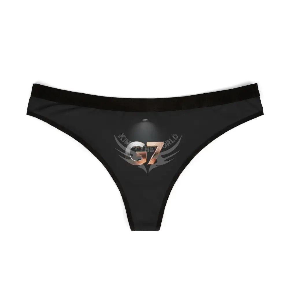 G7 Logo Women’s Thong — Sleek Black Lounge Underwear XS All Over Prints
