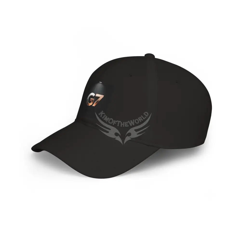 G7 Metallic Logo Baseball Cap — Low Profile Black Hat Black / One size Hats