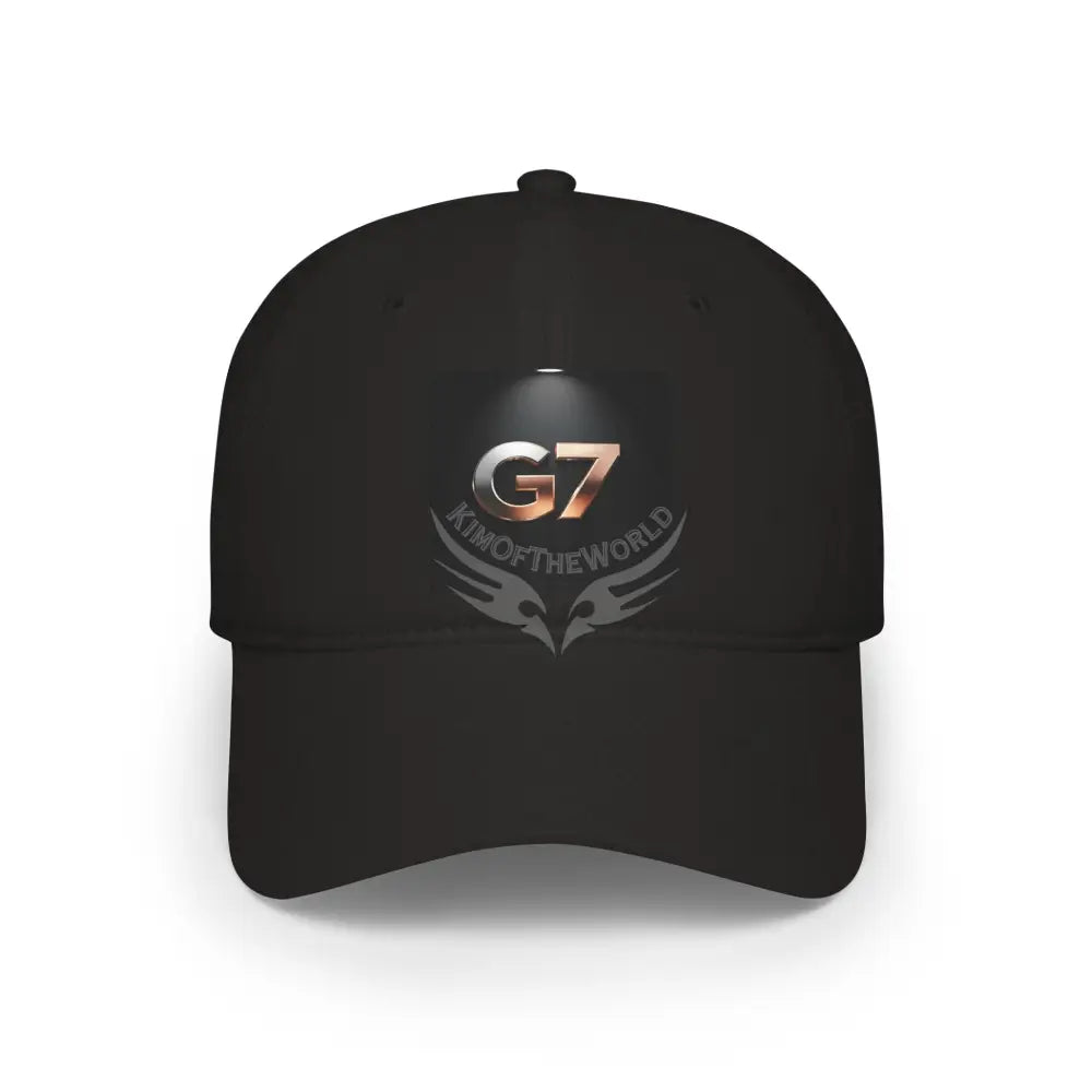 G7 Metallic Logo Baseball Cap — Low Profile Black Hat Black / One size Hats