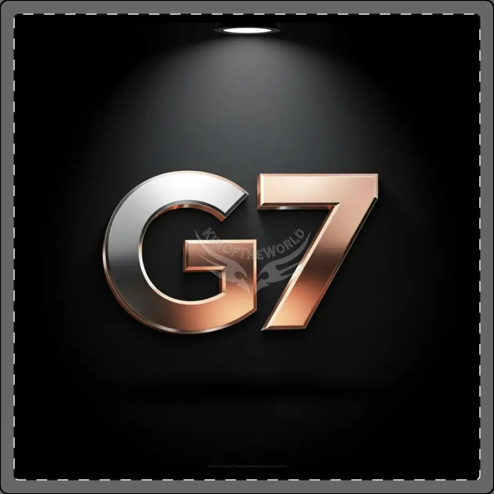 G7 Metallic Logo Coasters (Set of 4) 4’’ × 4’’ Home Decor