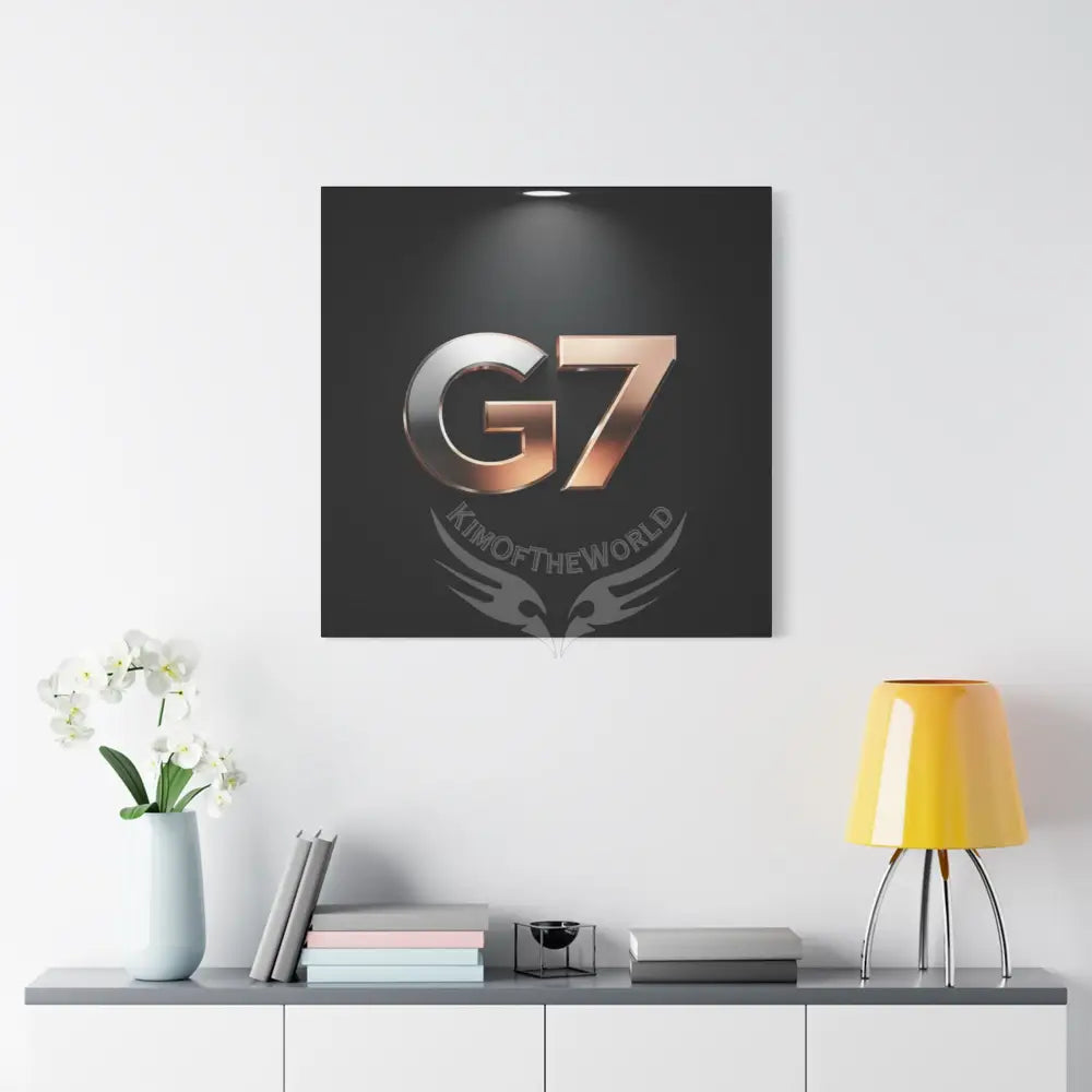 G7 Metallic Logo Matte Canvas Print — Modern Industrial Wall Art Canvas
