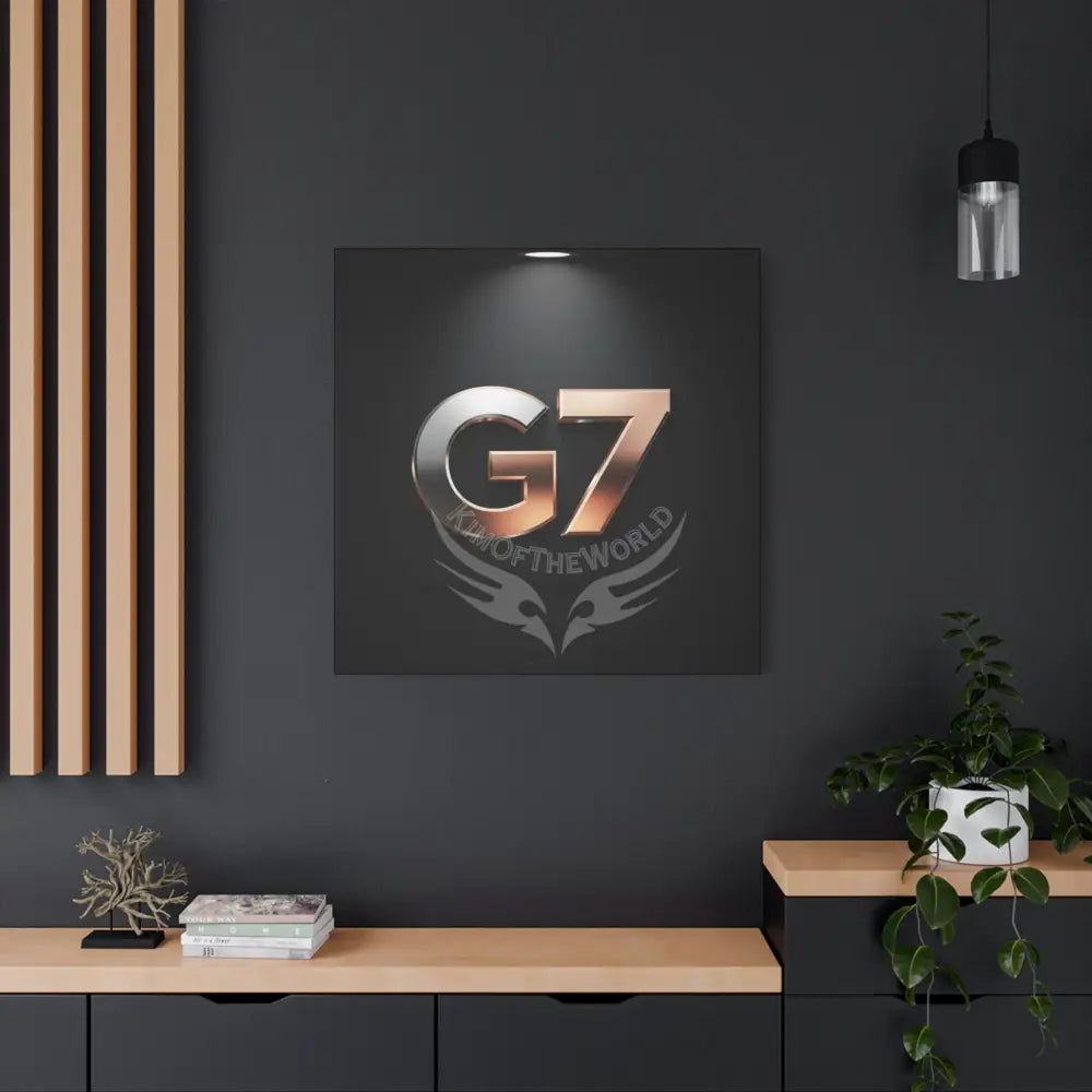 G7 Metallic Logo Matte Canvas Print — Modern Industrial Wall Art Canvas