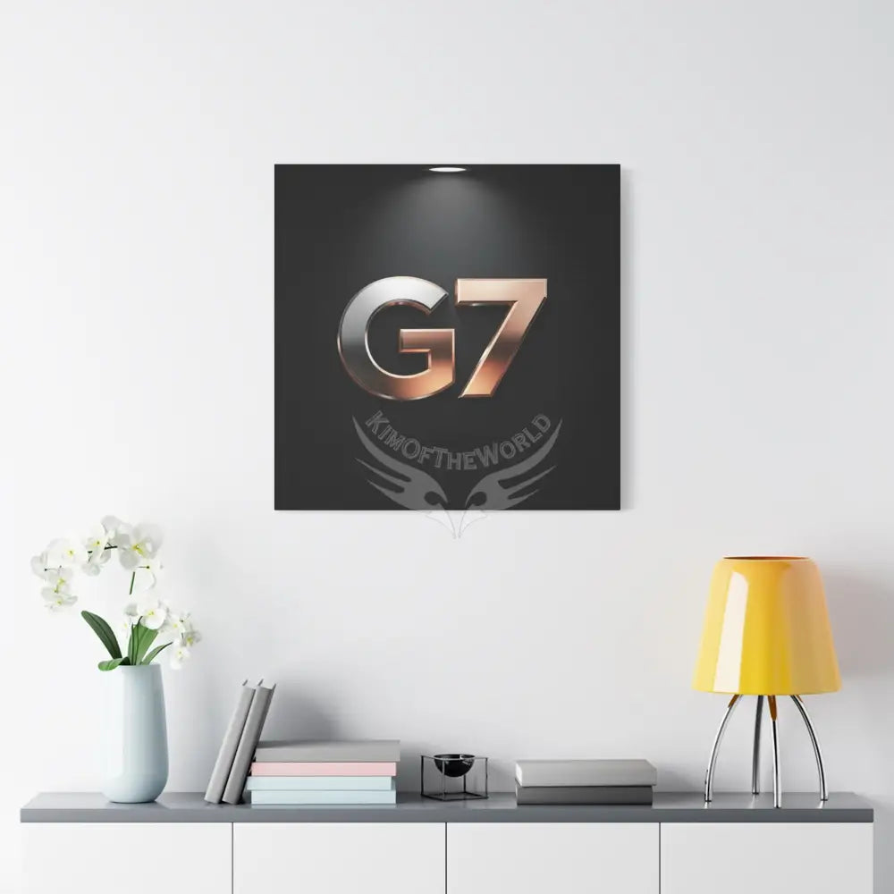 G7 Metallic Logo Matte Canvas Print — Modern Industrial Wall Art Canvas