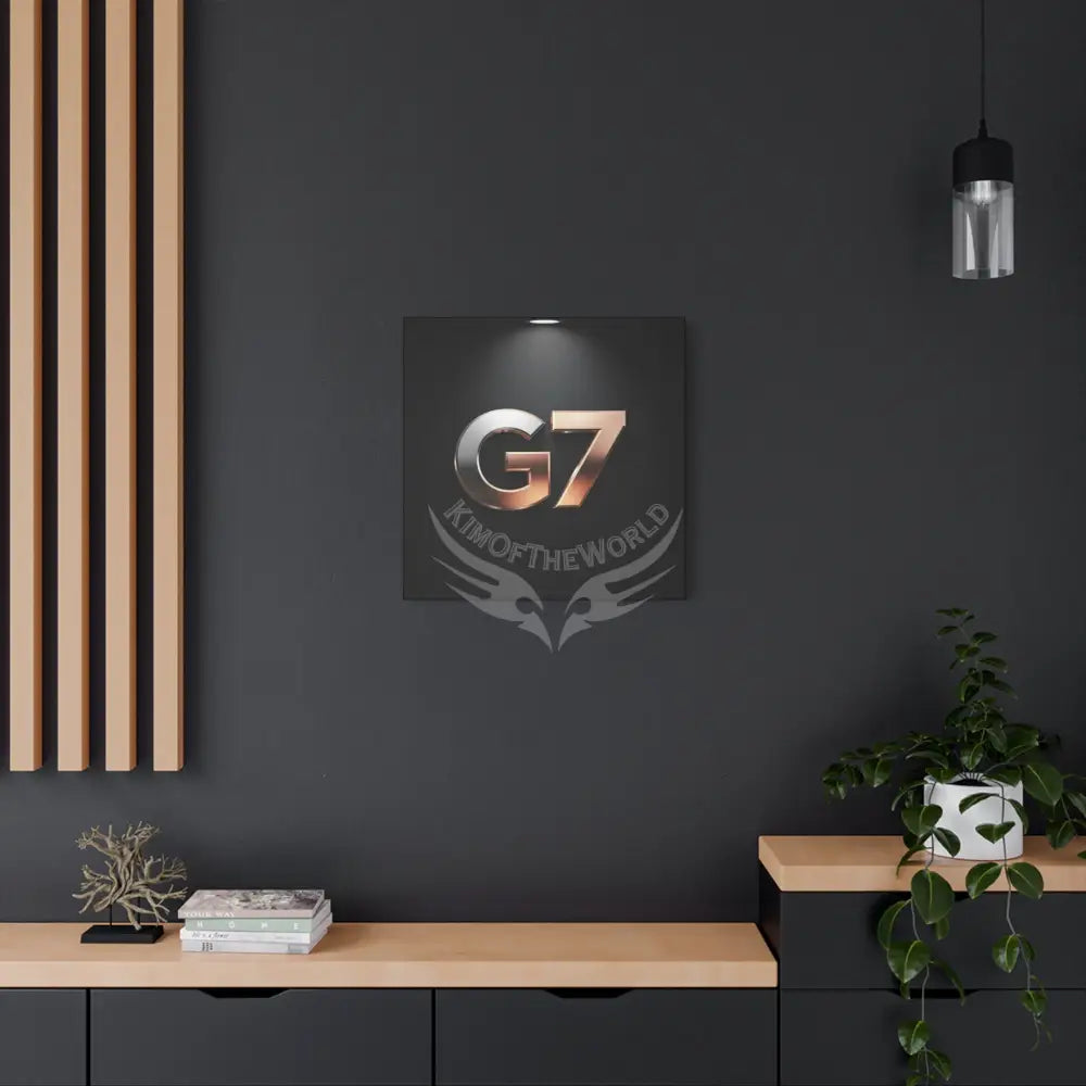 G7 Metallic Logo Matte Canvas Print — Modern Industrial Wall Art Canvas
