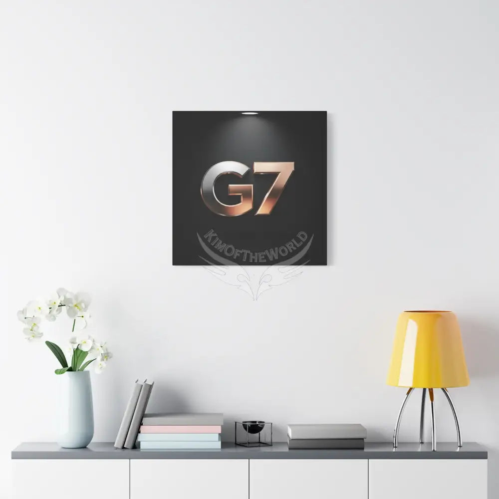 G7 Metallic Logo Matte Canvas Print — Modern Industrial Wall Art Canvas