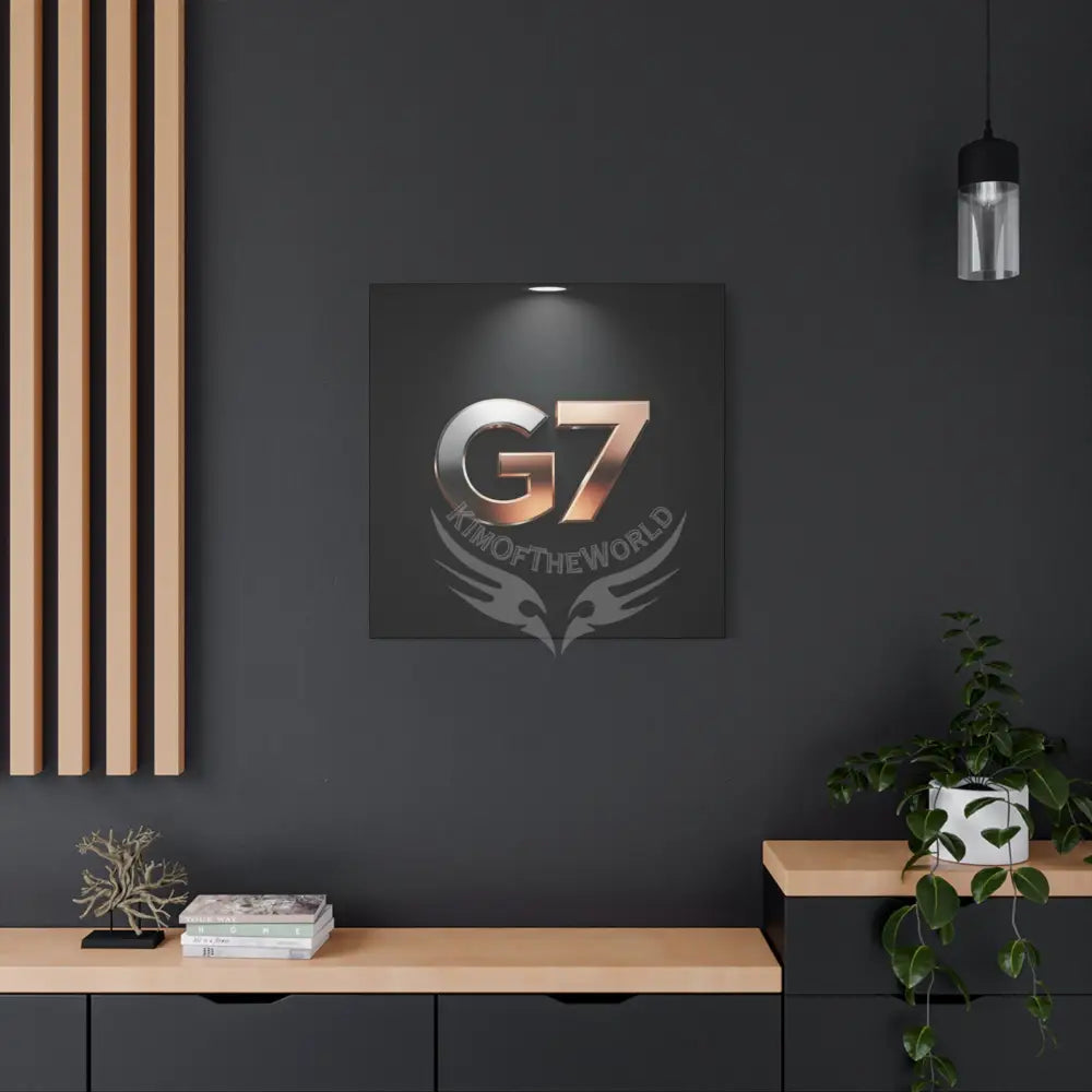 G7 Metallic Logo Matte Canvas Print — Modern Industrial Wall Art Canvas