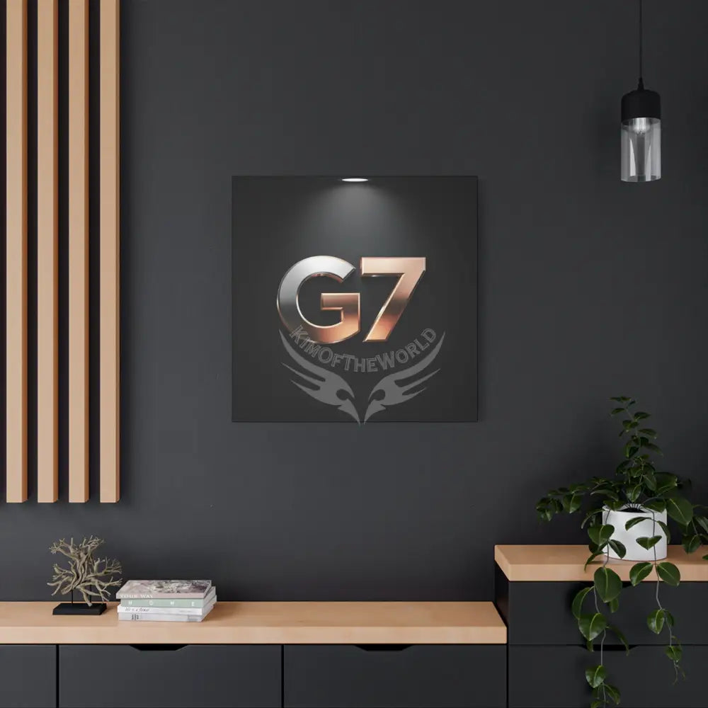 G7 Metallic Logo Matte Canvas Print — Modern Industrial Wall Art Canvas