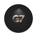 G7 Metallic Logo Round Rug – Minimalist Black Accent Mat 60’’ × 60’’ Home Decor