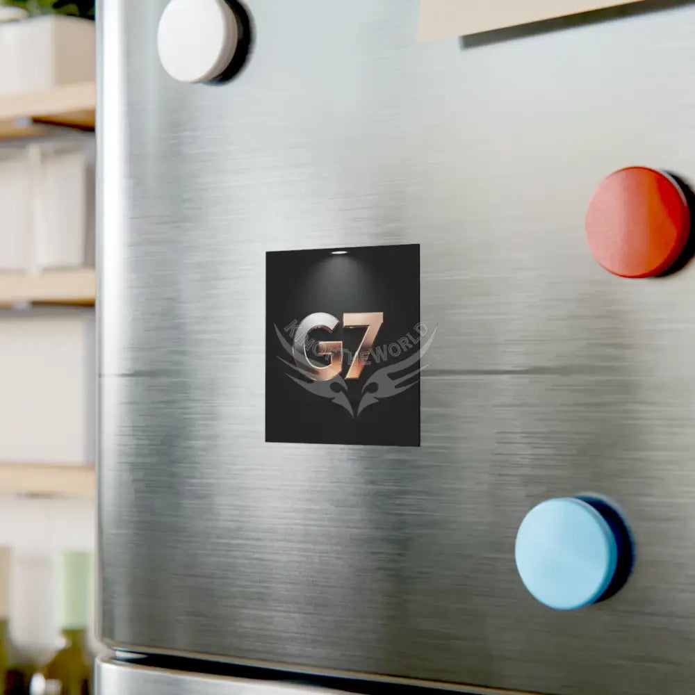 ’G7’’ Metallic Logo Square Magnet Home Decor