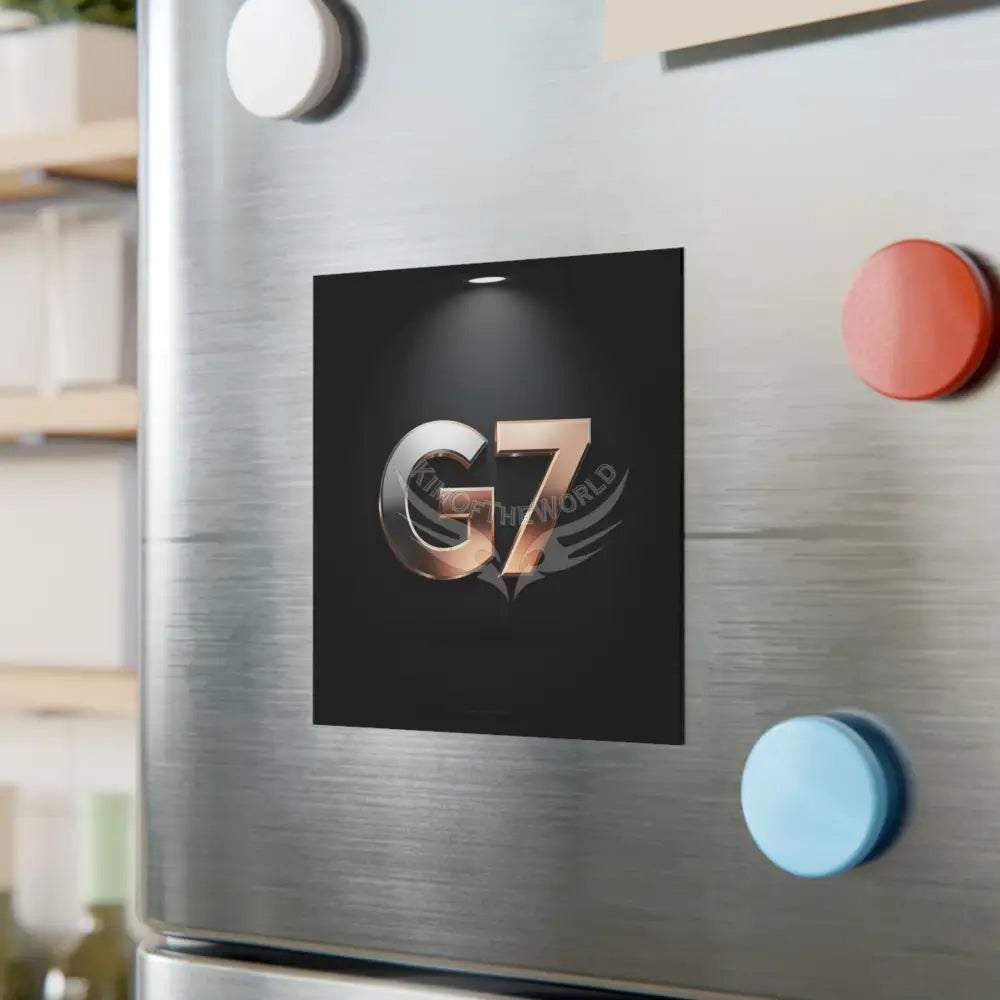 ’G7’’ Metallic Logo Square Magnet Home Decor