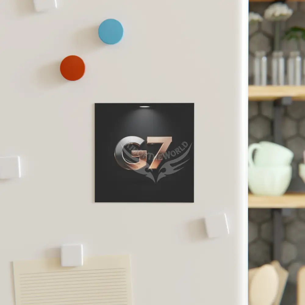 ’G7’’ Metallic Logo Square Magnet Home Decor