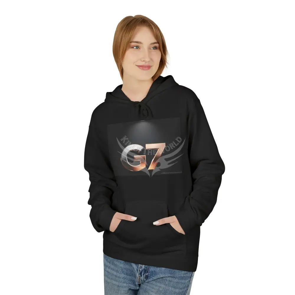 ’G7’’ Pewter & Copper Metallic Large Logo Hoodie — Minimalist Graphic Pullover for Streetwear Hoodie
