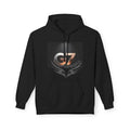 ’G7’’ Pewter & Copper Metallic Large Logo Hoodie — Minimalist Graphic Pullover for Streetwear S / Black Hoodie