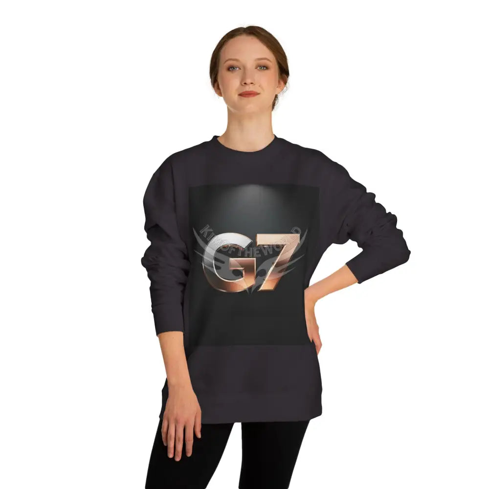 ’G7’’ Pewter & Copper Metallic Logo Unisex Crew Neck Sweatshirt Sweatshirt