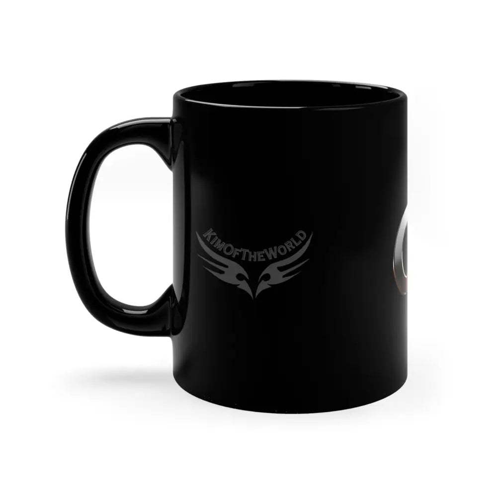 ’G7’’ Sharp Copper & Chrome with Spotlight Art Emporium Banner Nebula Coffee Mug — 11oz Black Ceramic Space Text Design