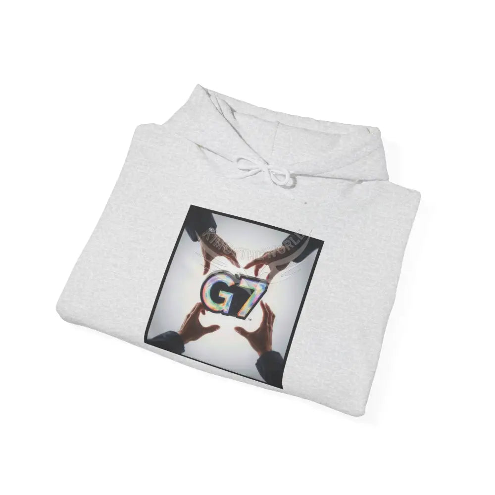 G7 Unity Graphic Hoodie — Hands Forming G7 Logo Pullover Hoodie