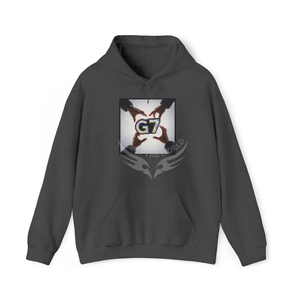 G7 Unity Graphic Hoodie — Hands Forming G7 Logo Pullover S / Dark Heather Hoodie
