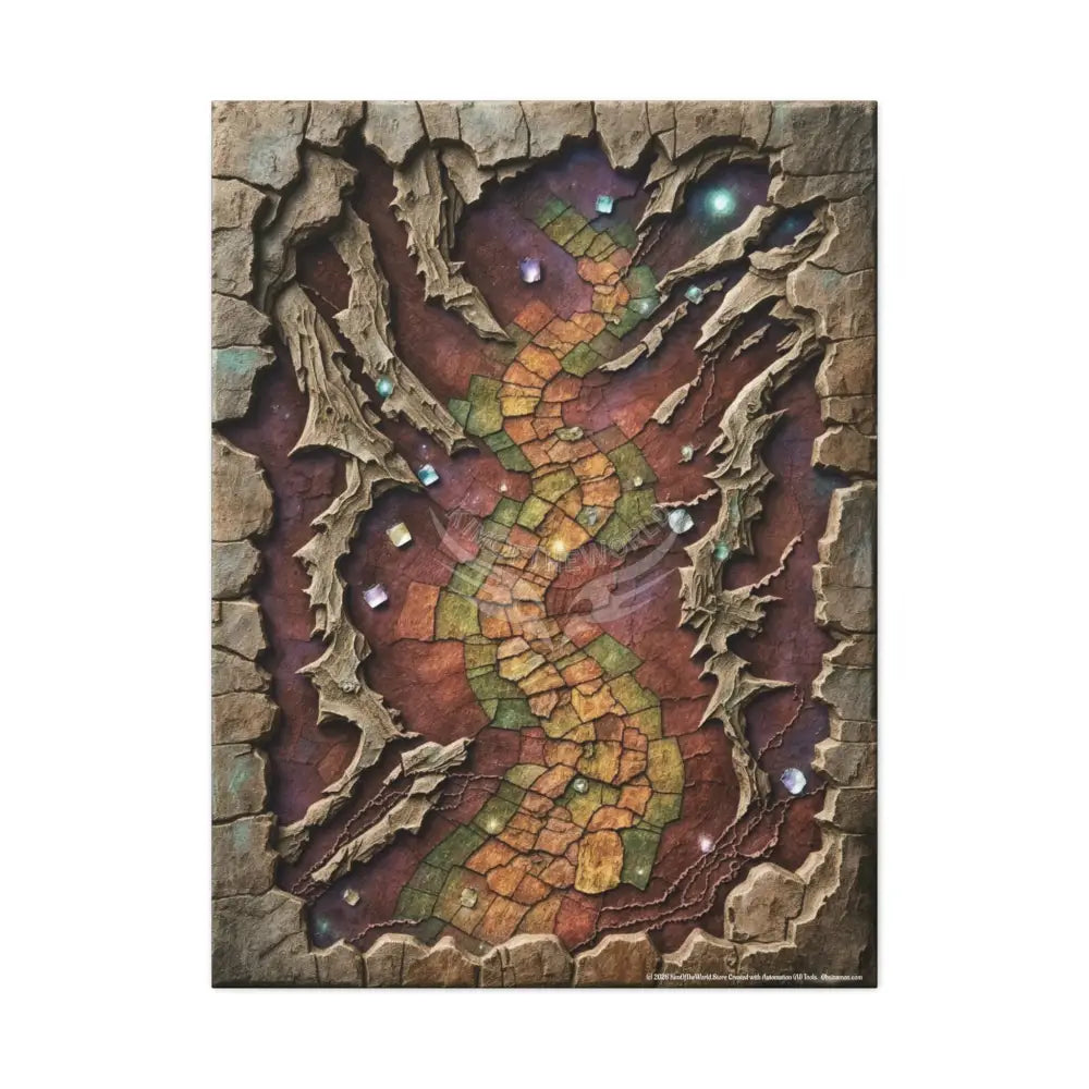 Gaming Journey 3D Dragon Trail Canvas Print — “Adventure Begins When You Follow Your Own Road” 30’’ x 40’’ (Vertical)