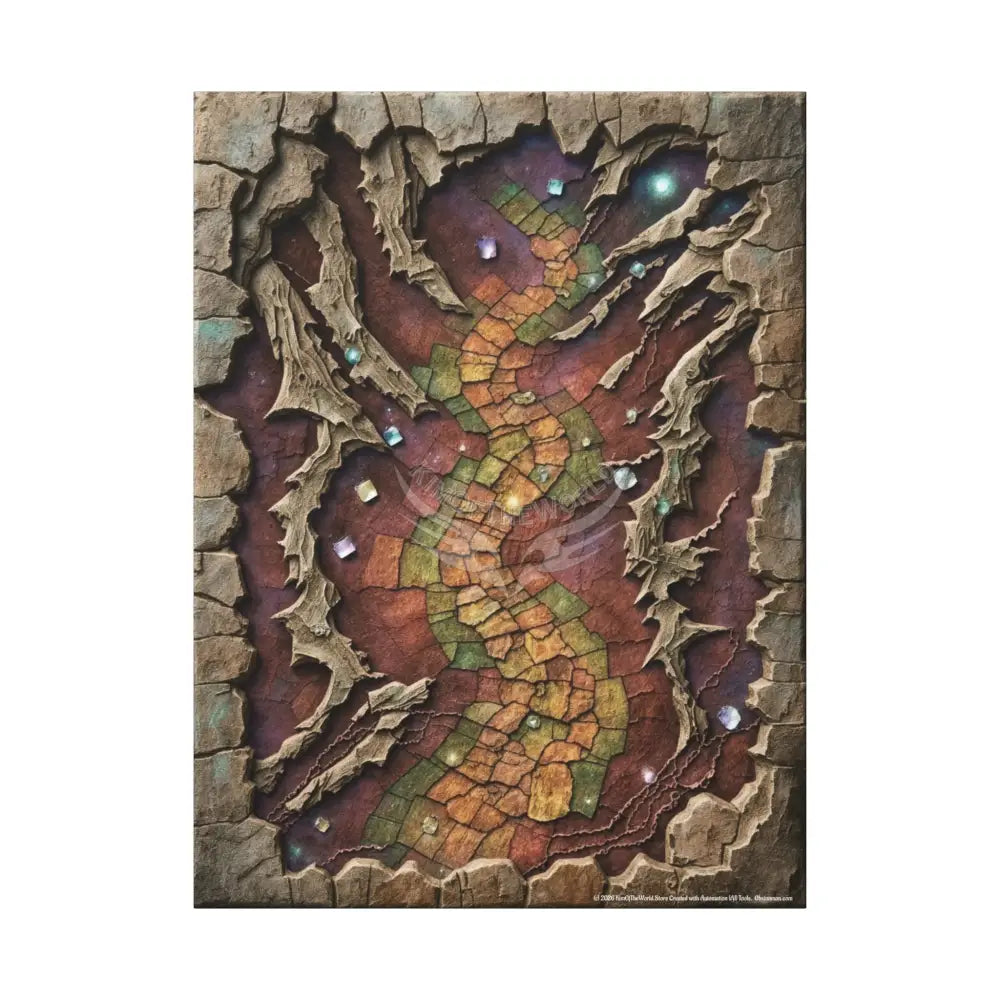 Gaming Journey 3D Dragon Trail Canvas Print — “Adventure Begins When You Follow Your Own Road” 36’’ x 48’’ (Vertical)