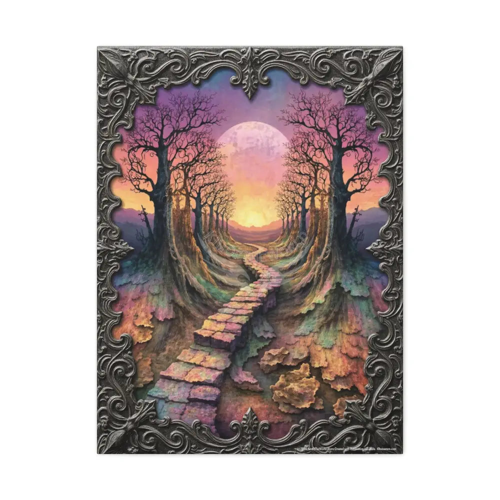 Gaming Journey 3D Trail Canvas Print — “Adventure Begins When You Follow Your Own Road” 24’’ x 32’’ (Vertical) / 1.25’’