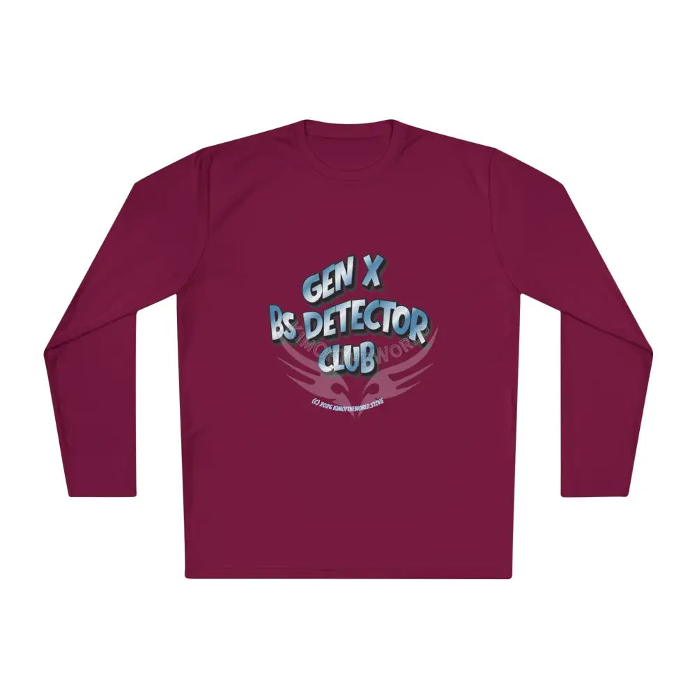 ’Gen X BS Detector Club’ - Lie Detective Long Sleeve Tee Maroon / XS Long-sleeve