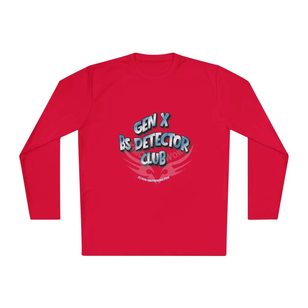 ’Gen X BS Detector Club’ - Lie Detective Long Sleeve Tee True Red / XS Long-sleeve