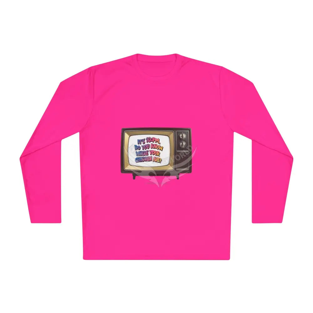 Gen X ’It’s 10: PM...’ - Long Sleeve Tee Cat Lovers Gift Merch - Cat Lady CatDad Neon Pink / XS Long-sleeve