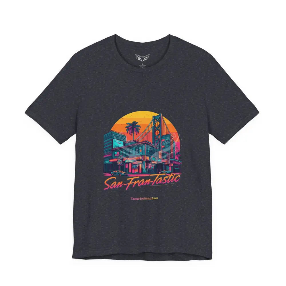 Generation X ’San-Fran-Tastic’ T-Shirt — Retro 80s Graphic Tee - 1981 Throwback S / Heather Navy T-Shirt