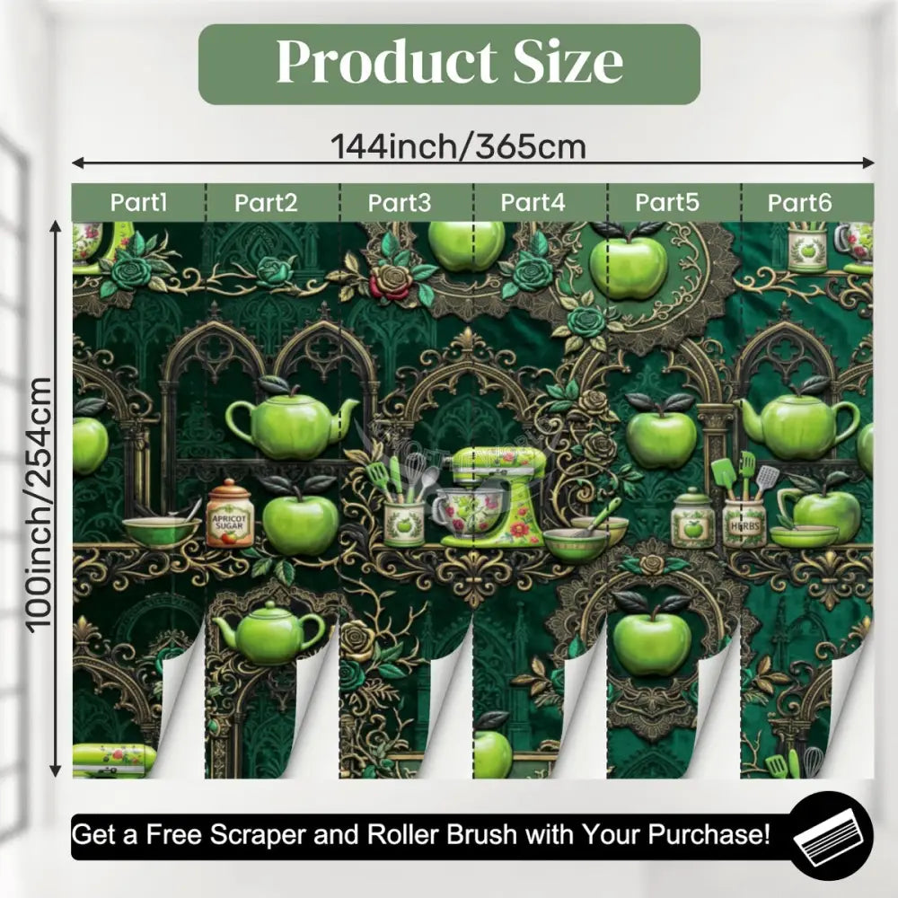 Giant Green Apple Mixer Wallpaper Mural Unpasted Mural Wallpaper 144’’x100’’ 144’’x100’’ Wall Coverings