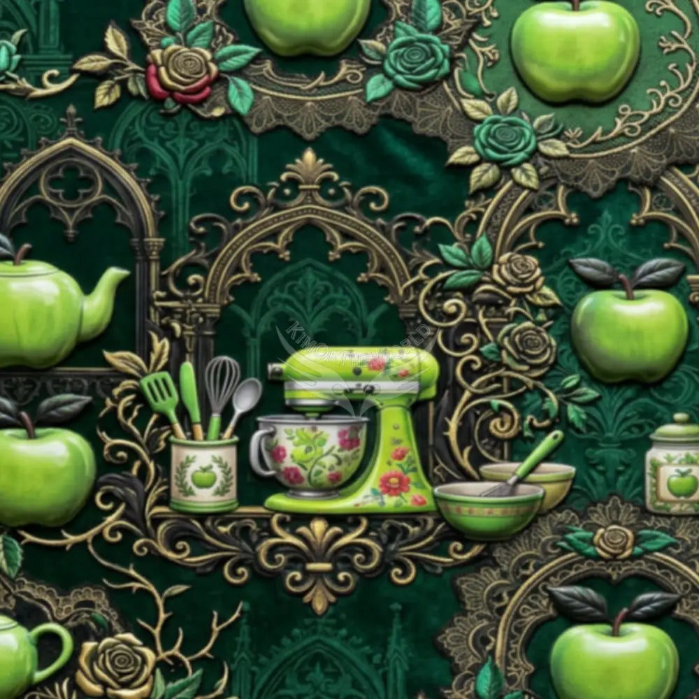 Giant Green Apple Mixer Wallpaper Mural Unpasted Mural Wallpaper 144’’x100’’ 144’’x100’’ Wall Coverings