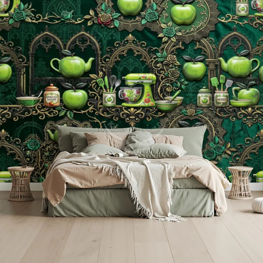 Giant Green Apple Mixer Wallpaper Mural Unpasted Mural Wallpaper 144’’x100’’ 144’’x100’’ Wall Coverings