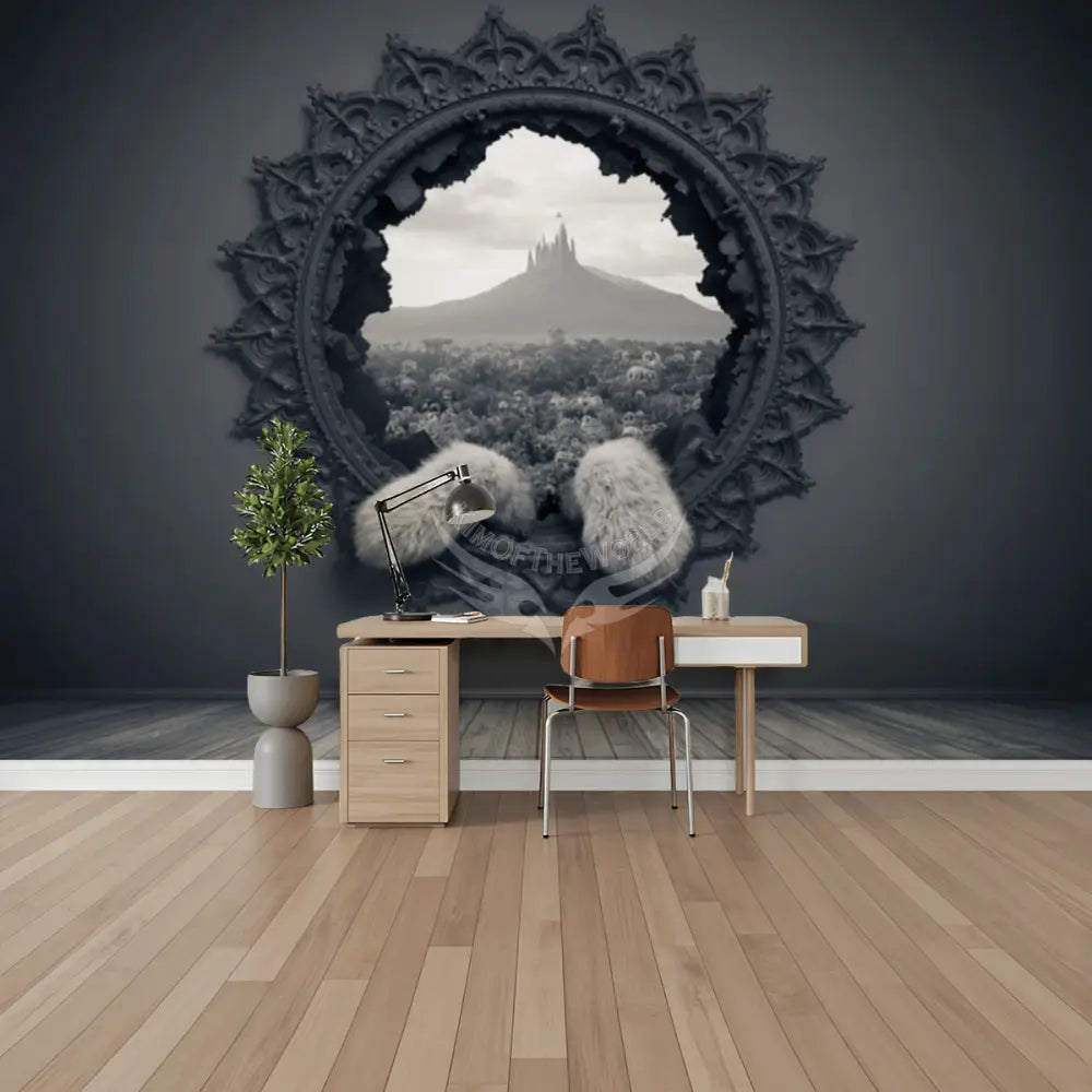 Giant 3d Kitty Paws Unpasted Mural Wallpaper 144’’x100’’ - 144’’x100’’ - Wall Coverings