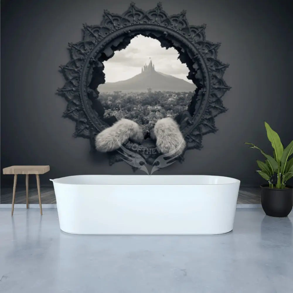 Giant 3d Kitty Paws Unpasted Mural Wallpaper 144’’x100’’ - 144’’x100’’ - Wall Coverings