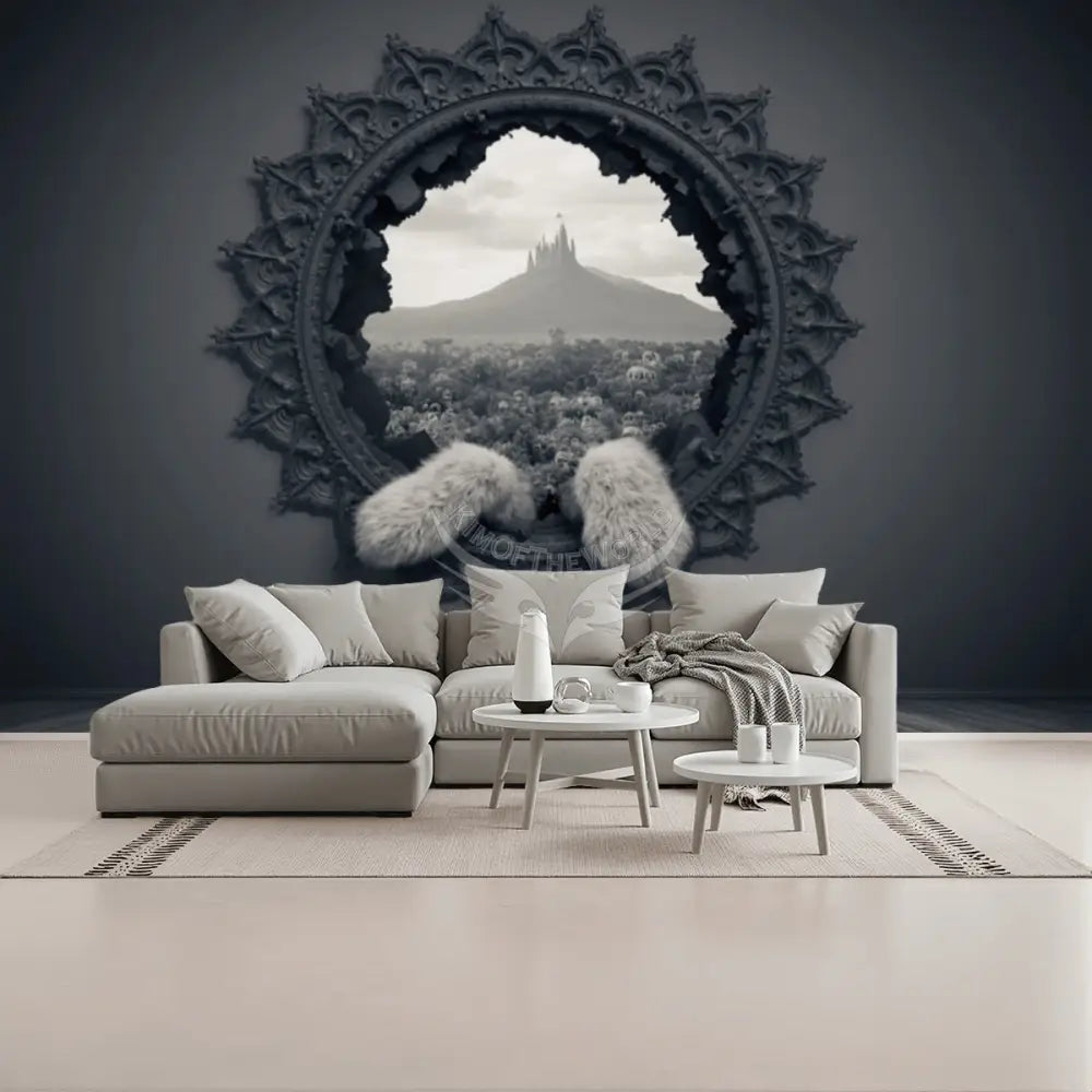 Giant 3d Kitty Paws Unpasted Mural Wallpaper 144’’x100’’ - 144’’x100’’ - Wall Coverings