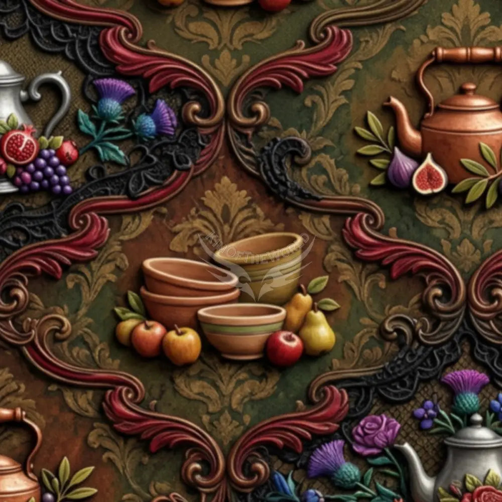 Giant 3D Steampunk Tea Unpasted Mural Wallpaper 144’’x100’’ 144’’x100’’ Wall Coverings