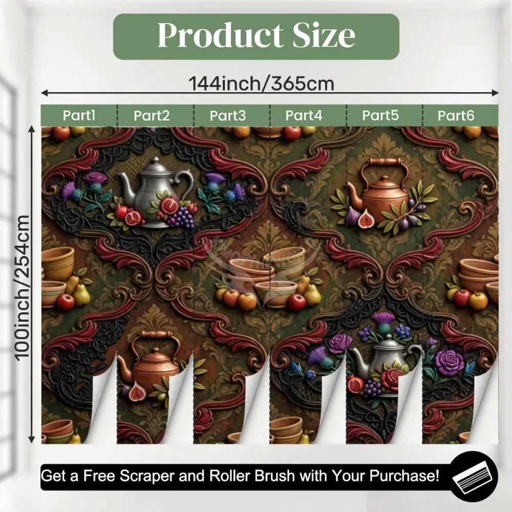Giant 3D Steampunk Tea Unpasted Mural Wallpaper 144’’x100’’ 144’’x100’’ Wall Coverings