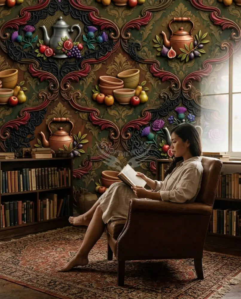 Giant 3D Steampunk Tea & Terra Cotta Unpasted Mural Wallpaper 144’’x100’’ - 144’’x100’’ - Wall Coverings
