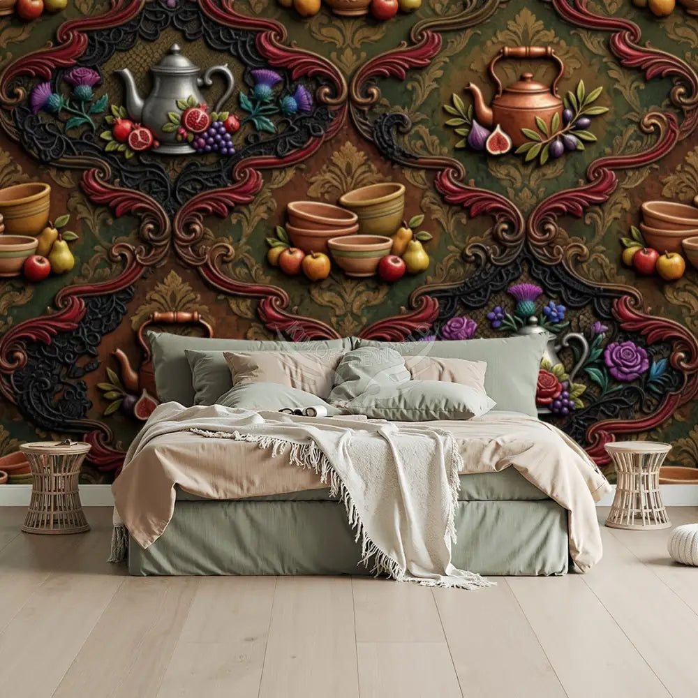 Giant 3D Steampunk Tea Unpasted Mural Wallpaper 144’’x100’’ 144’’x100’’ Wall Coverings