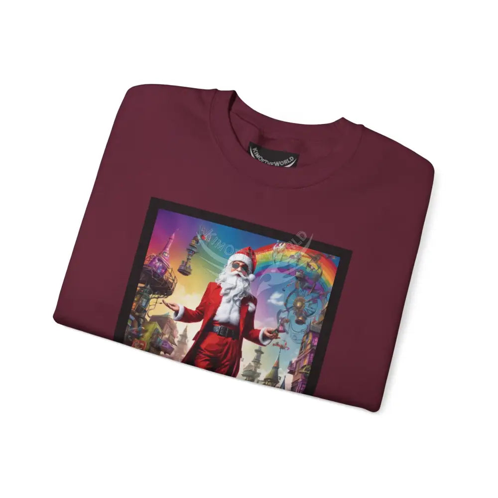 Giant Christmas Santa Fantasy Signature Design Sweatshirt — Tall Giantess Fetish Art Crewneck Sweatshirt