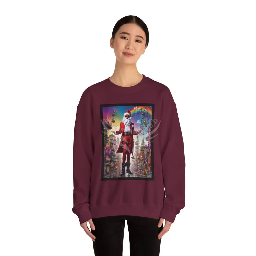 Giant Christmas Santa Fantasy Signature Design Sweatshirt — Tall Giantess Fetish Art Crewneck Sweatshirt