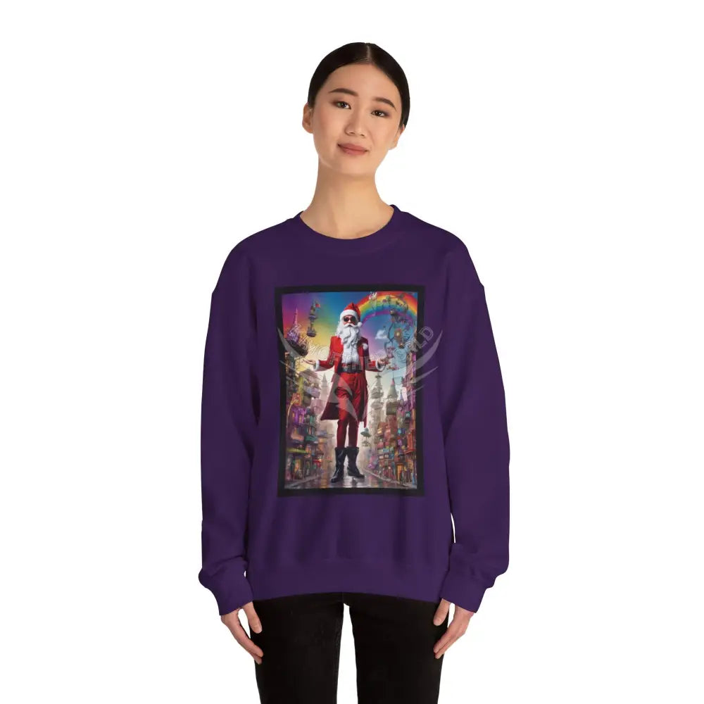 Giant Christmas Santa Fantasy Signature Design Sweatshirt — Tall Giantess Fetish Art Crewneck Sweatshirt