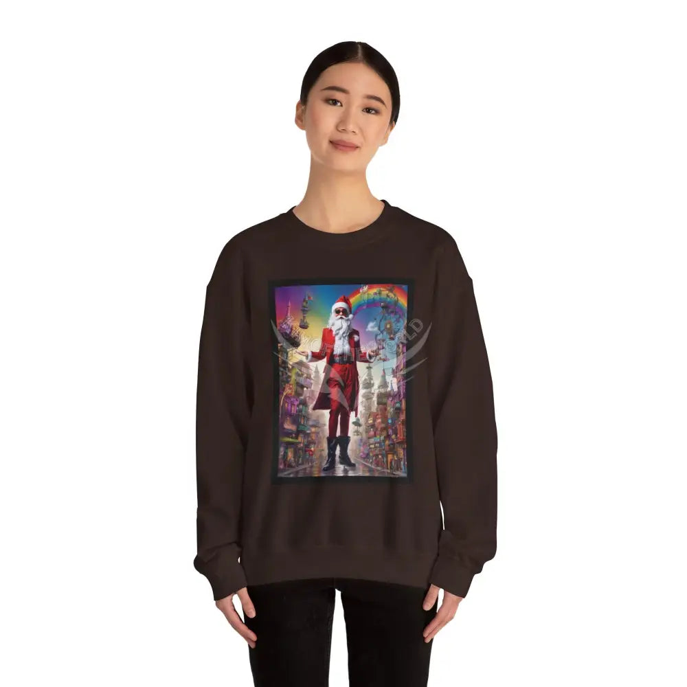 Giant Christmas Santa Fantasy Signature Design Sweatshirt — Tall Giantess Fetish Art Crewneck Sweatshirt