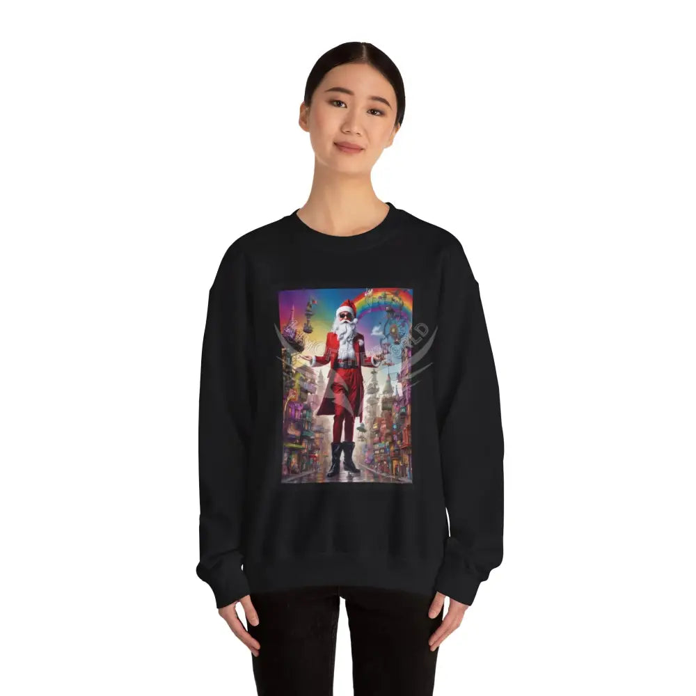 Giant Christmas Santa Fantasy Signature Design Sweatshirt — Tall Giantess Fetish Art Crewneck Sweatshirt