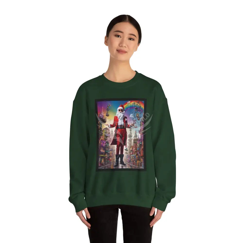 Giant Christmas Santa Fantasy Signature Design Sweatshirt — Tall Giantess Fetish Art Crewneck Sweatshirt