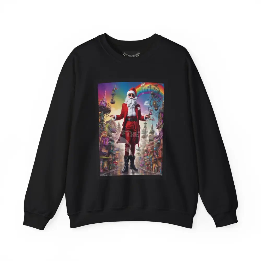 Giant Christmas Santa Fantasy Signature Design Sweatshirt — Tall Giantess Fetish Art Crewneck Black / S Sweatshirt