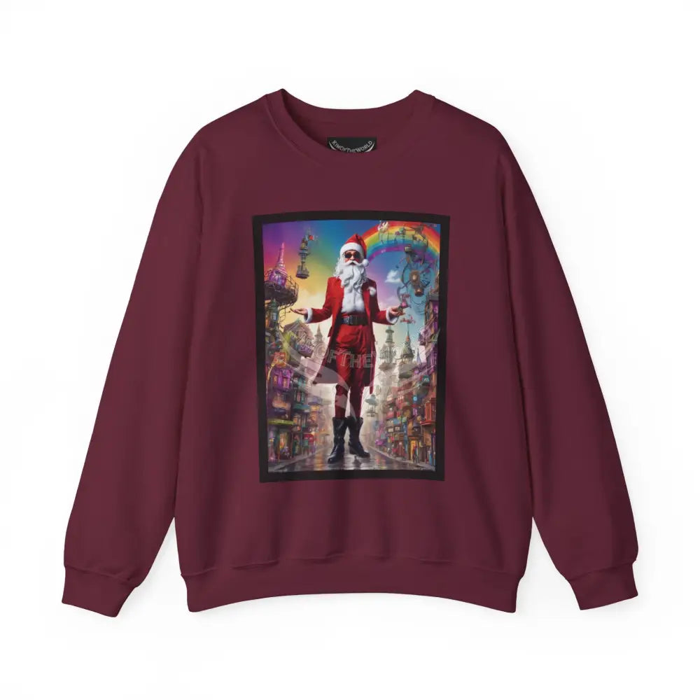 Giant Christmas Santa Fantasy Signature Design Sweatshirt — Tall Giantess Fetish Art Crewneck Maroon / S Sweatshirt