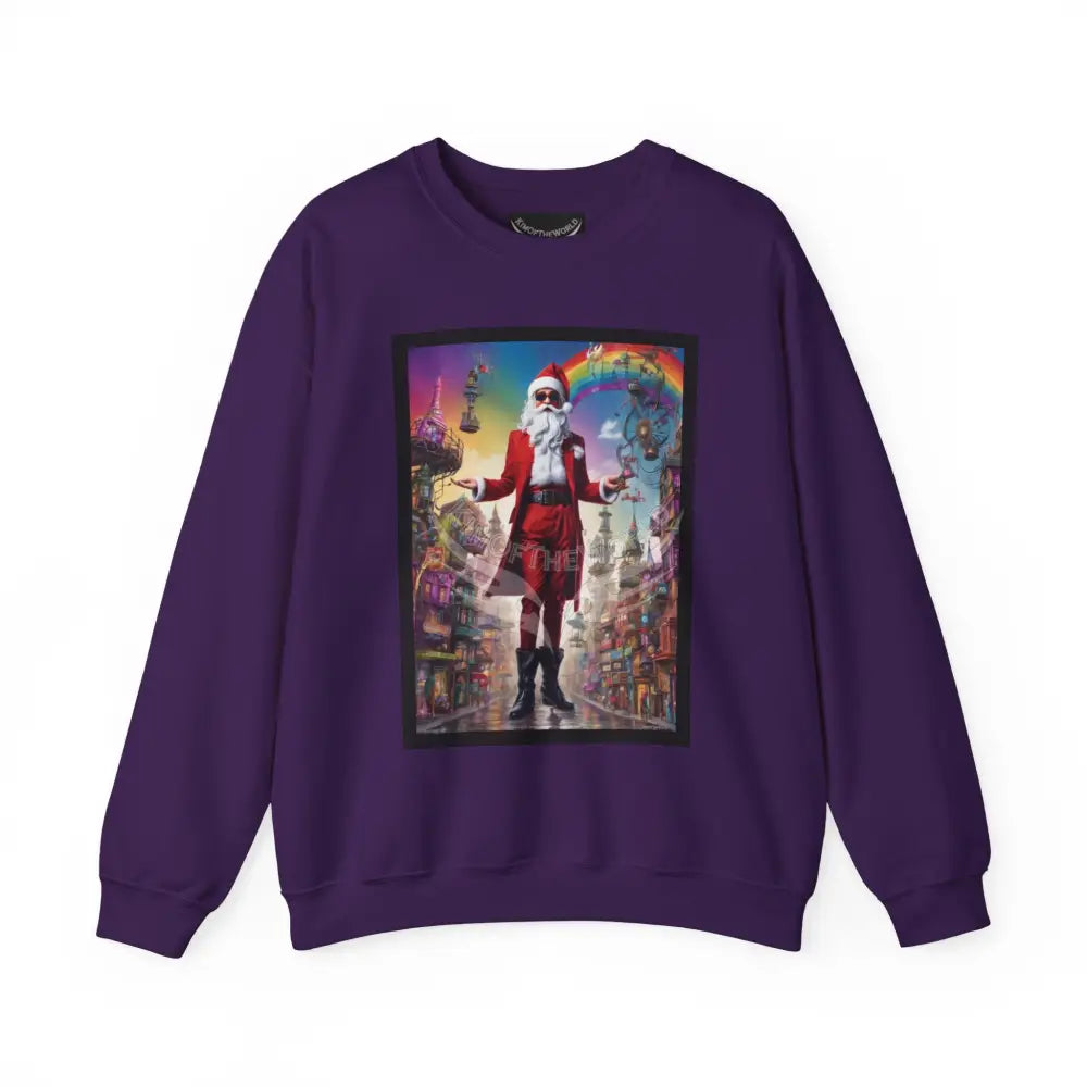 Giant Christmas Santa Fantasy Signature Design Sweatshirt — Tall Giantess Fetish Art Crewneck Purple / S Sweatshirt