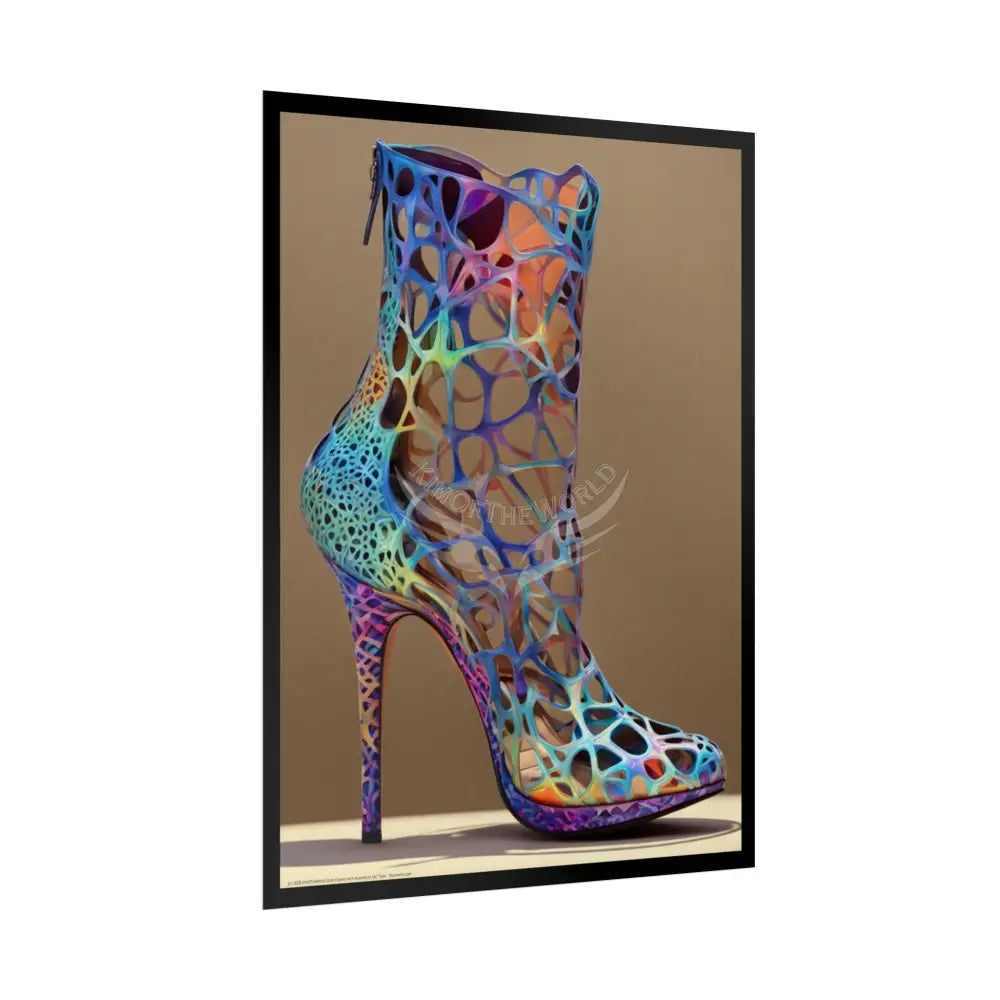 Giant Colorful Cut Out High Heel Shoe - Iridescent Boot Feet Shoe High Heel Art Print Poster Poster