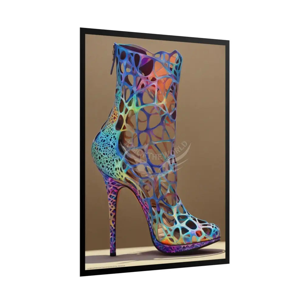 Giant Colorful Cut Out High Heel Shoe - Iridescent Boot Feet Shoe High Heel Art Print Poster Poster