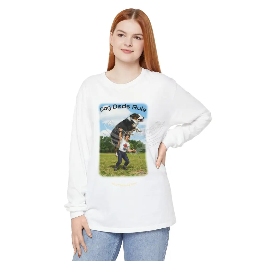 Giant Dog Men’s Tee ’Dog Dads Rule’ Long Sleeve Tee Long-sleeve